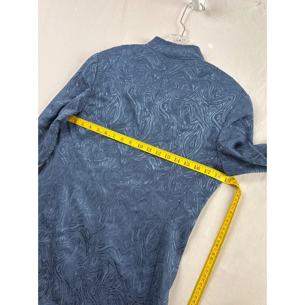 Coldwater Creek Pant Suit Women S Blue Jacquard Jacket Pleated Trousers Set